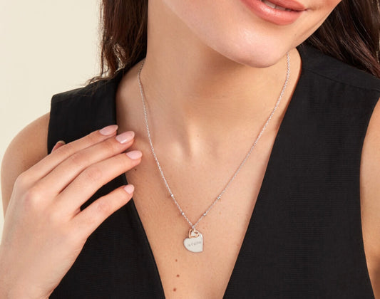 Collier cœur en argent et or rose