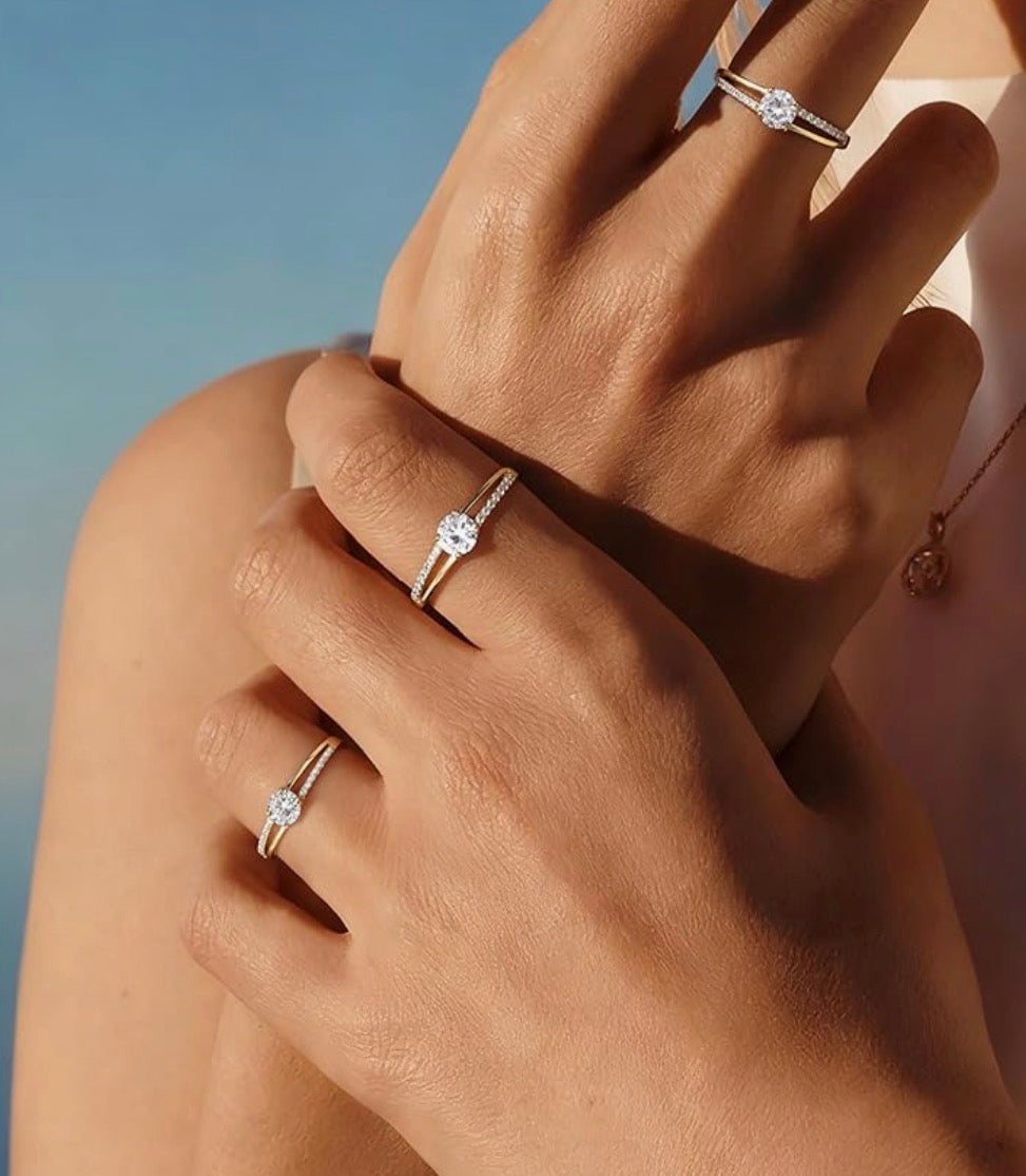 Bague femme argent blanc