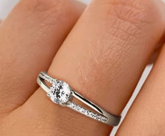 Bague femme argent blanc