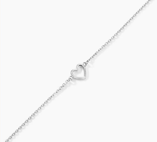 Bracelet cœur acier inoxydable