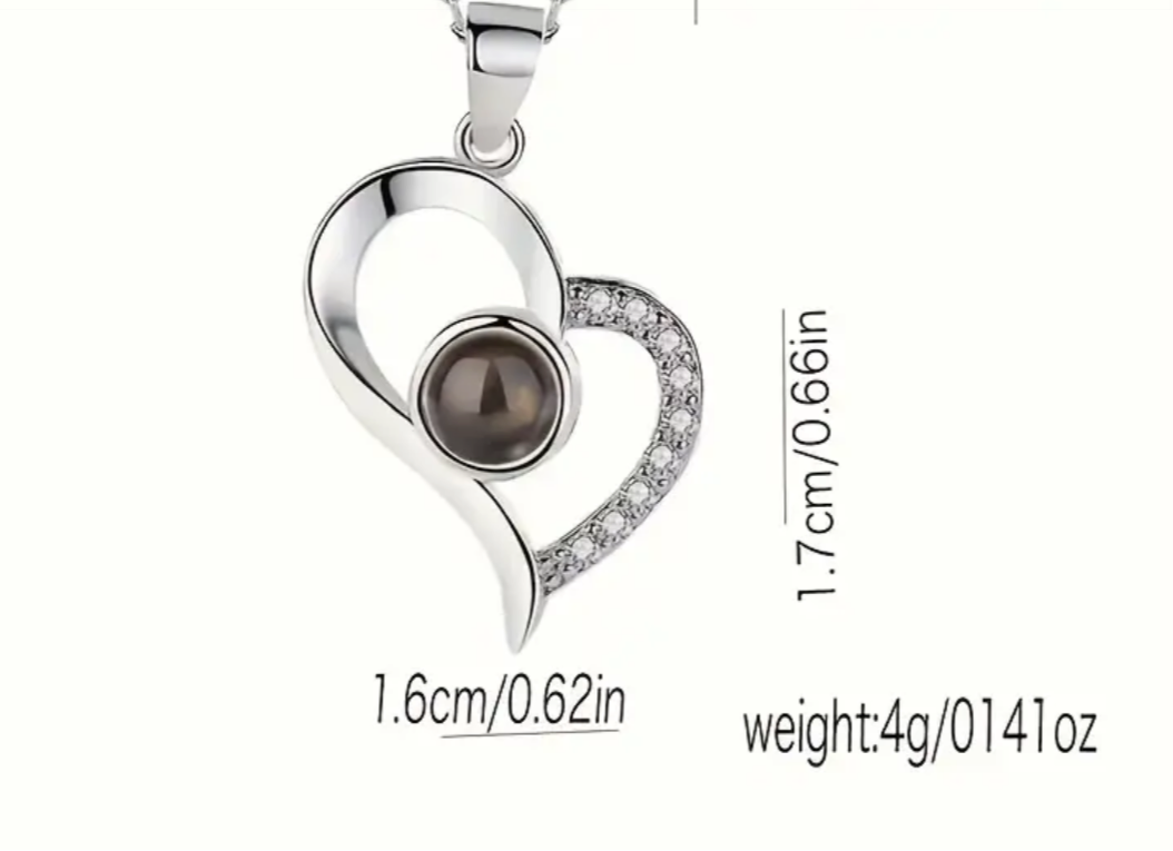 Collier cœur avec boîte rose éternel rouge