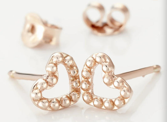 Boucle d’oreille cœur or rose