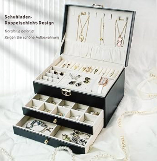 Boîte à bijoux noir / beige