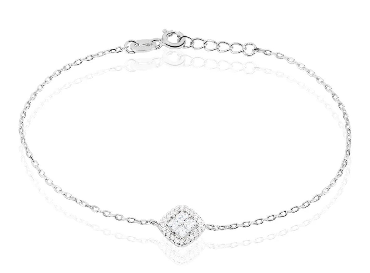 Bracelet femme argent blanc