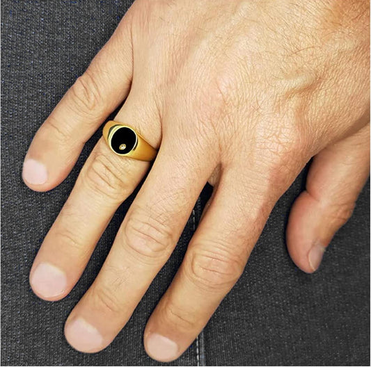 Chevalière plaqué or petit diamant