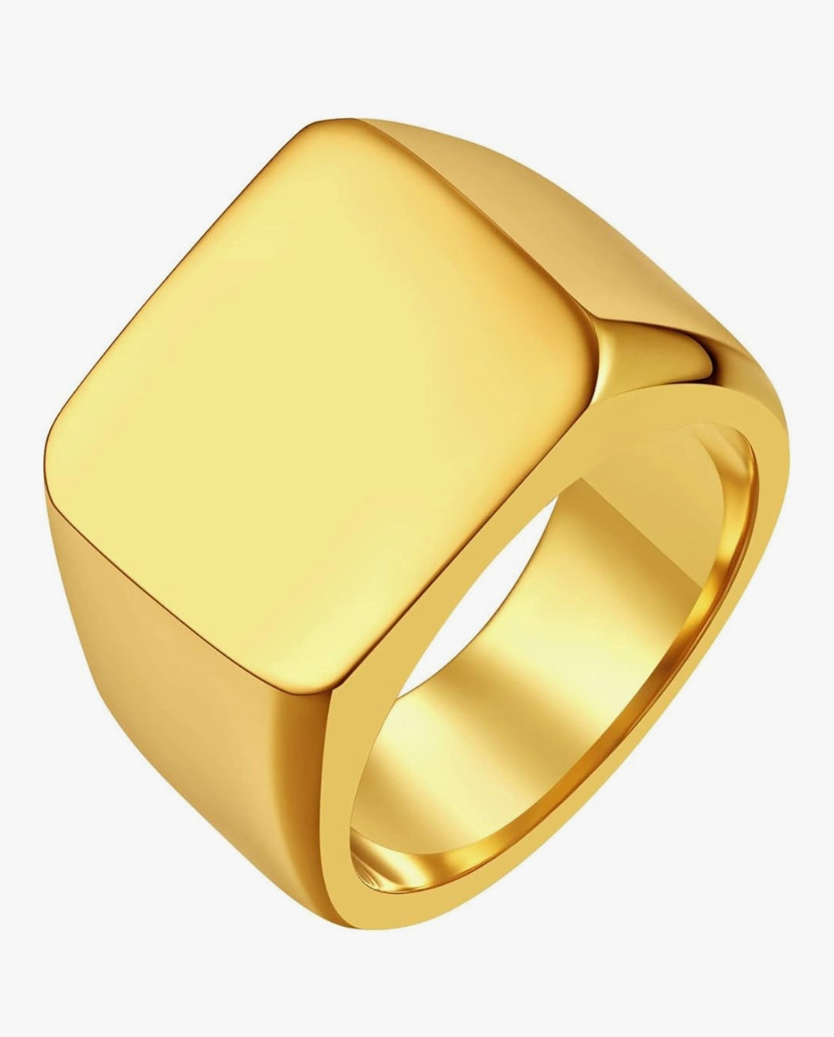 Chevalière homme acier inoxydable / plaqué or