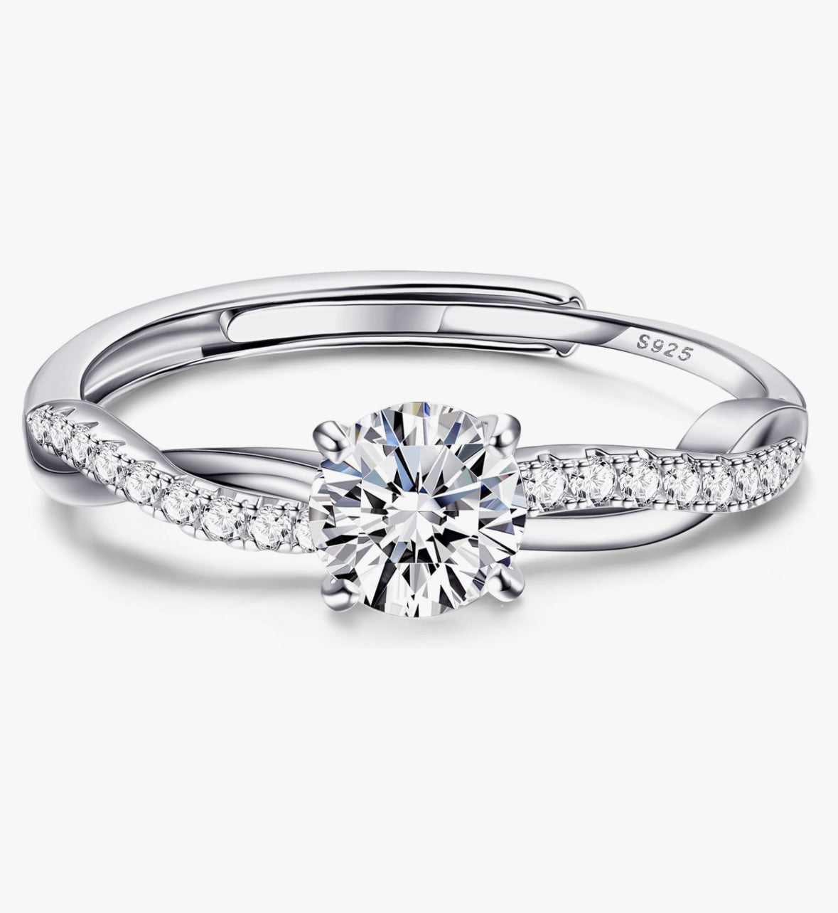 Bague solitaire acier inoxydable /or