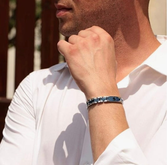 Gourmette maserati acier inoxydable