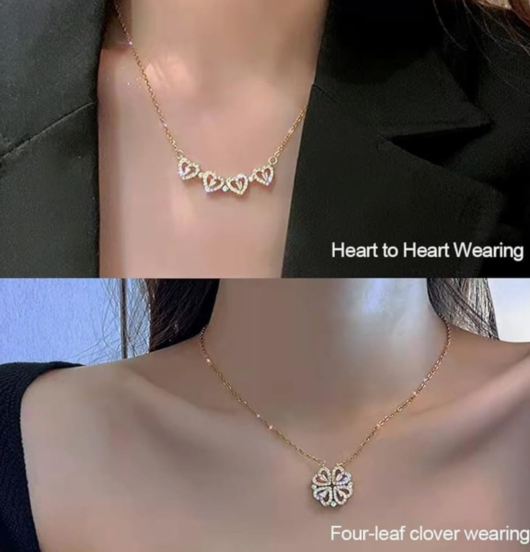 Collier trèfle à quatre cœur