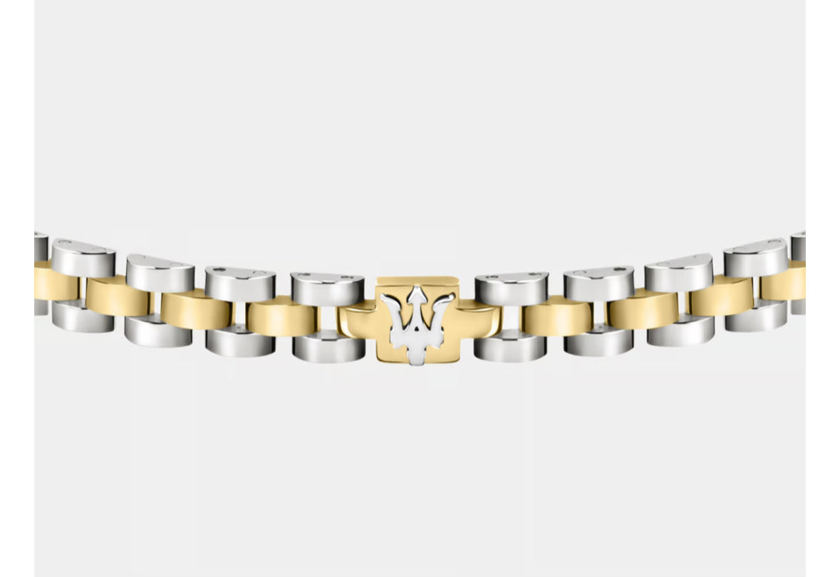 Bracelet argent et or maserati