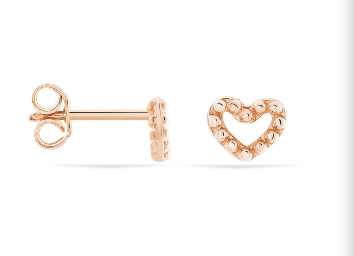 Boucle d’oreille cœur or rose