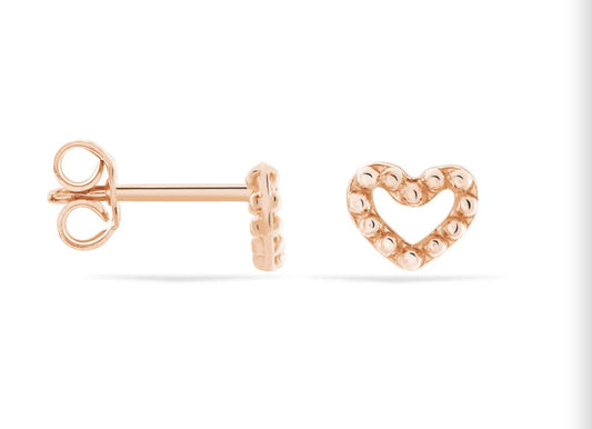 Boucle d’oreille cœur or rose