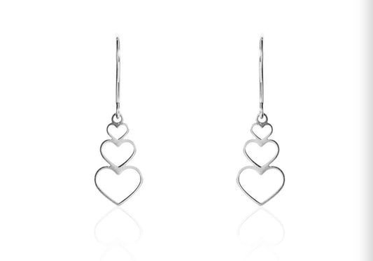 Boucle d’oreille triple cœur