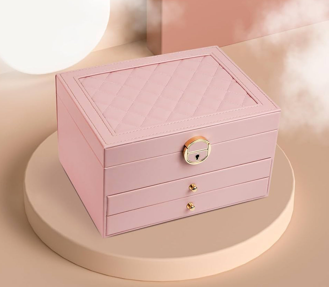 Boîte à bijoux noir / beige