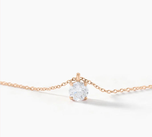 Colier or  et diamants blanc