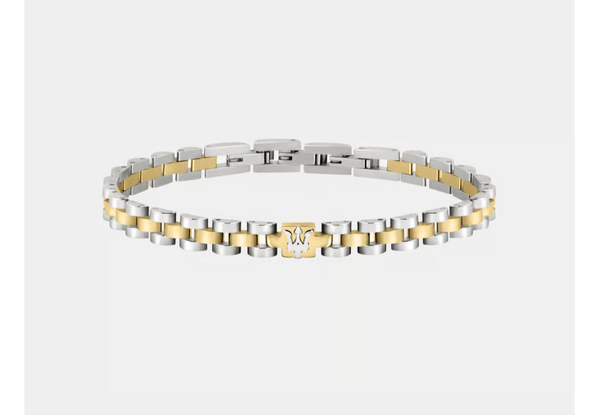 Bracelet argent et or maserati