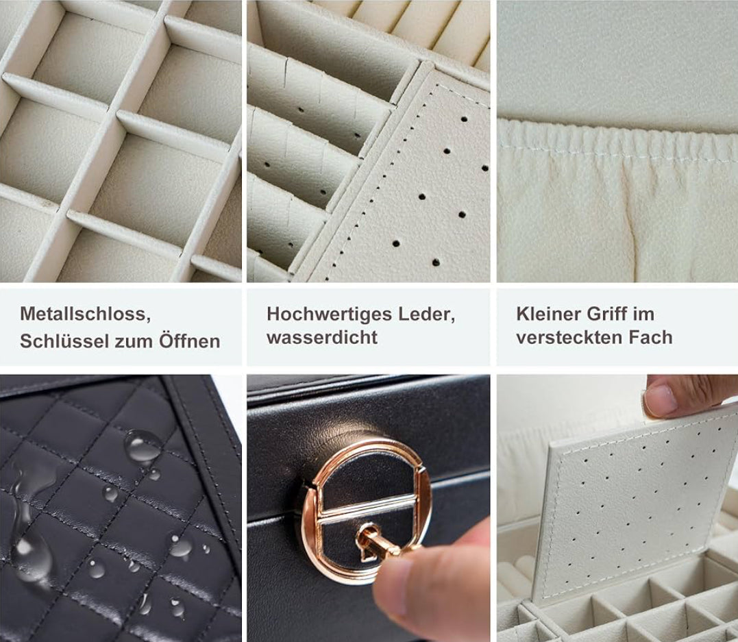 Boîte à bijoux noir / beige