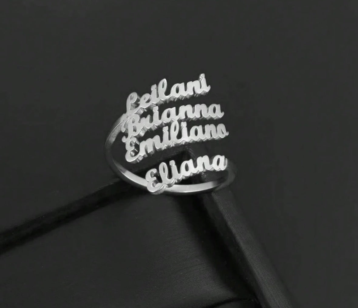 Bague acier inoxydable prénom personnalisée