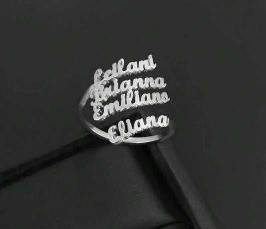 Bague acier inoxydable prénom personnalisée