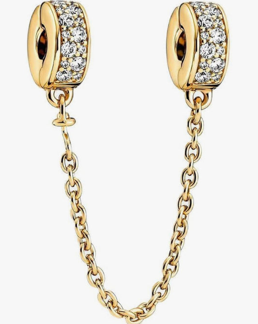 Chaîne de sécurité charme plaqué or