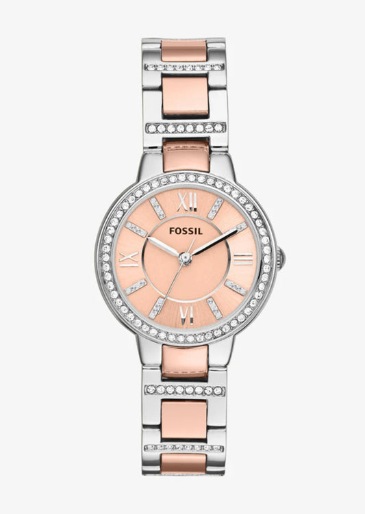 Montre fossil argent / or rose