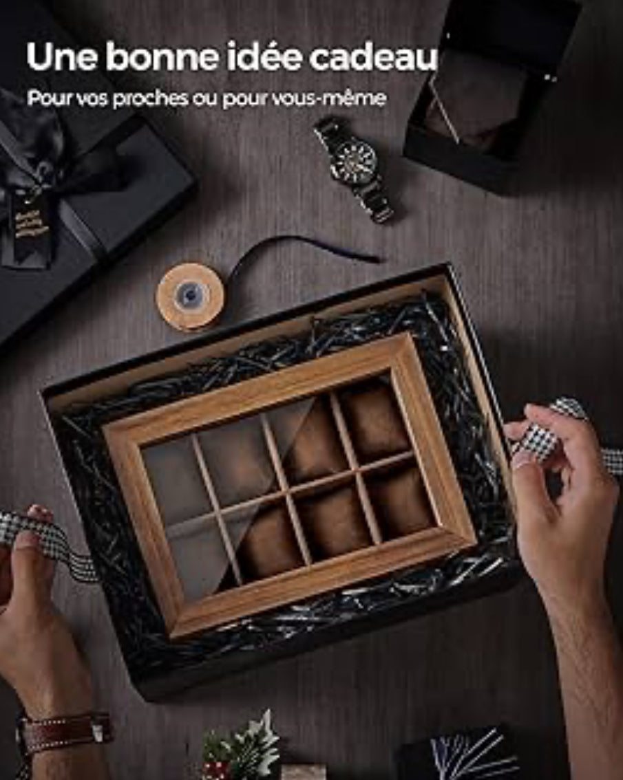 Boîte à montre et bijoux en bois
