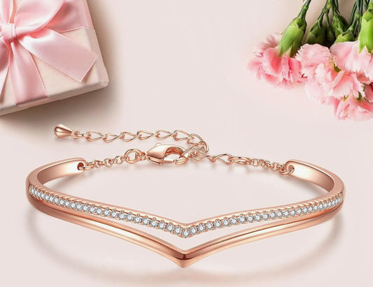 Bracelet V or/argent