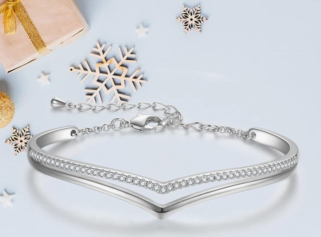 Bracelet V or/argent