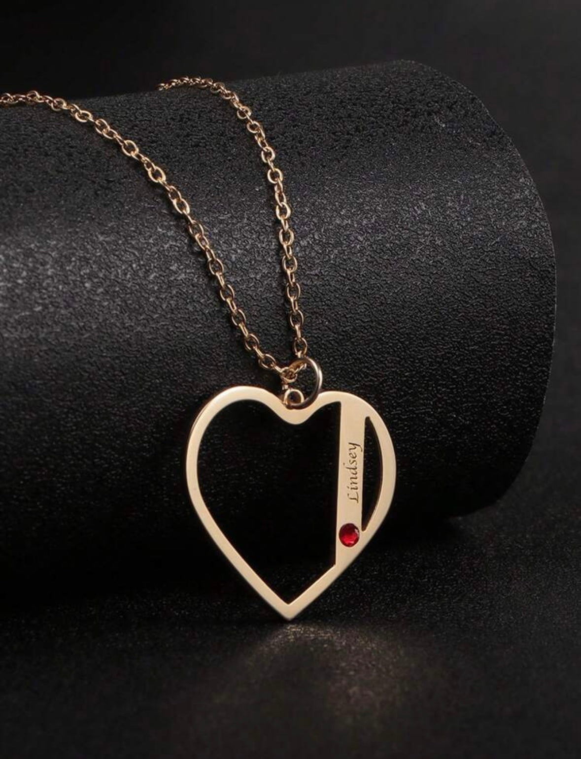 Cœur prénom personnalisé or/ acier inoxydable / or rose