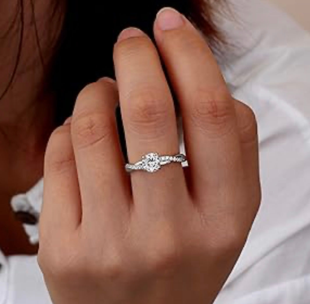 Bague solitaire acier inoxydable /or