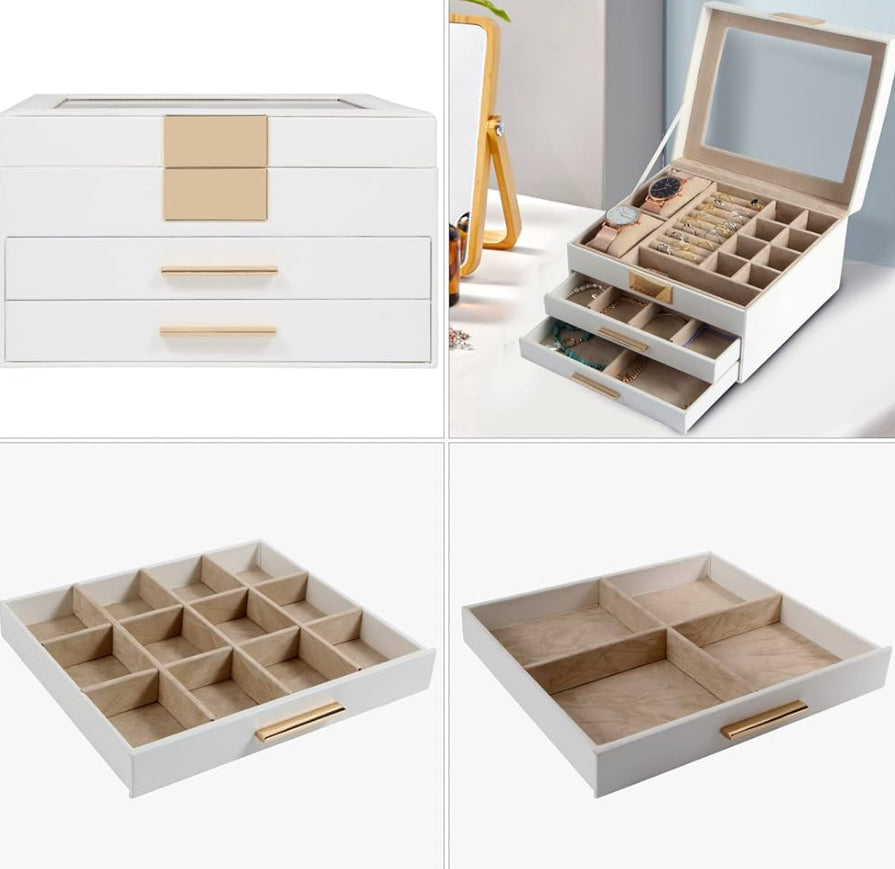 Boîte à bijoux plus 2 emplacements à montre