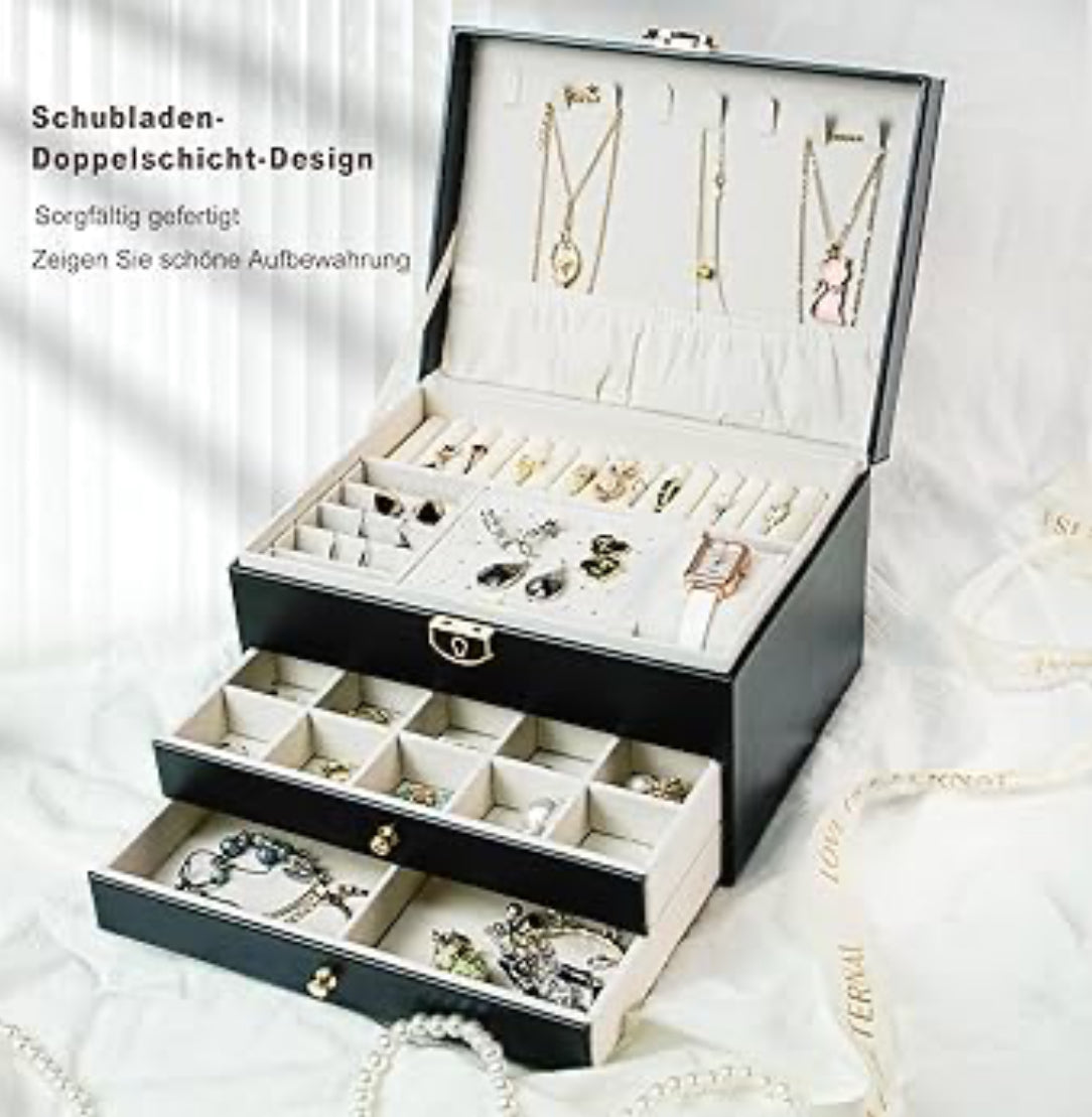 Boîte à bijoux noir / beige