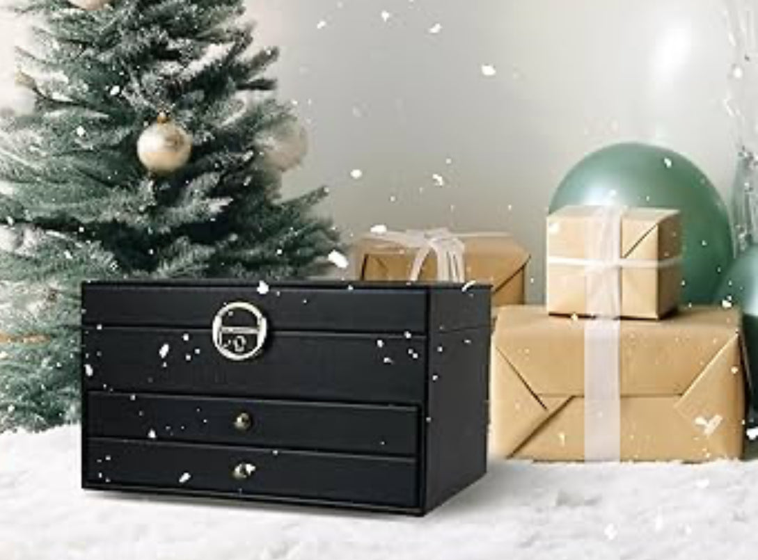 Boîte à bijoux noir / beige