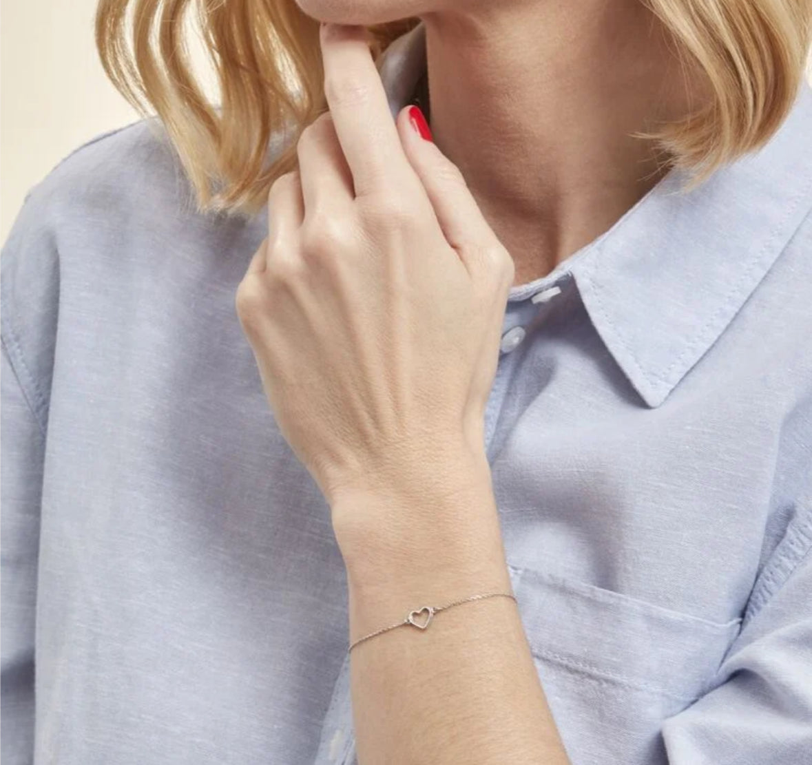 Bracelet cœur acier inoxydable