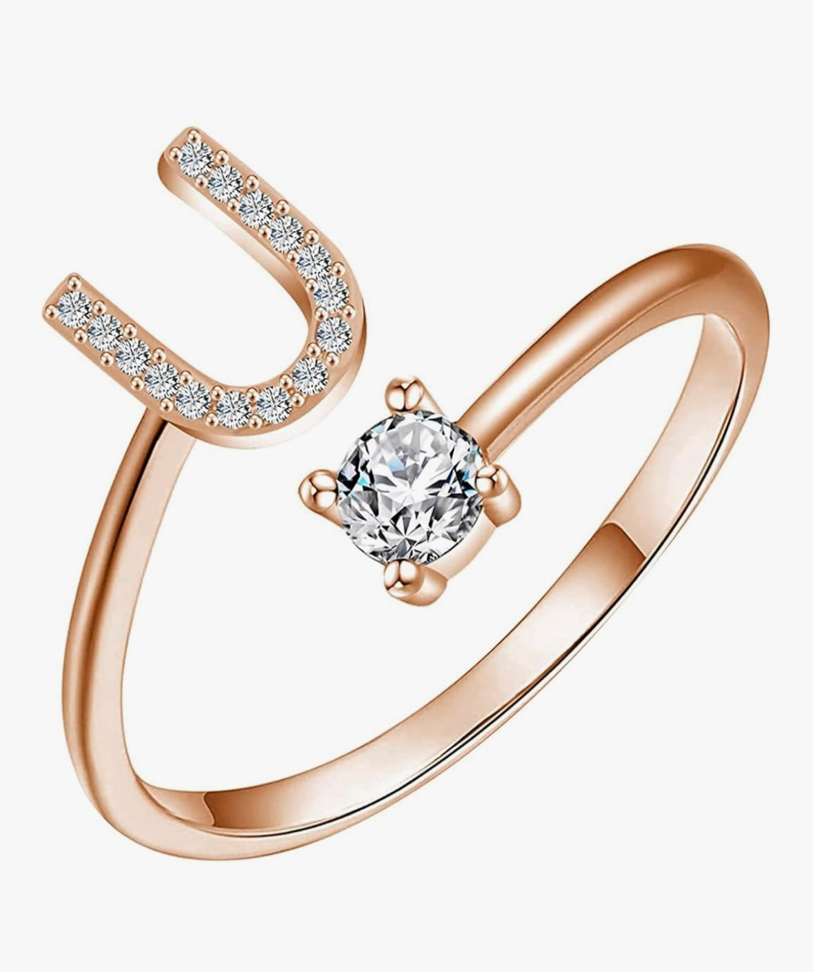 Bague initiale or rose