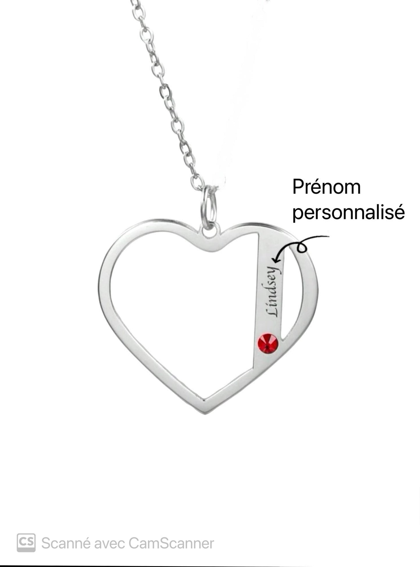 Cœur prénom personnalisé or/ acier inoxydable / or rose