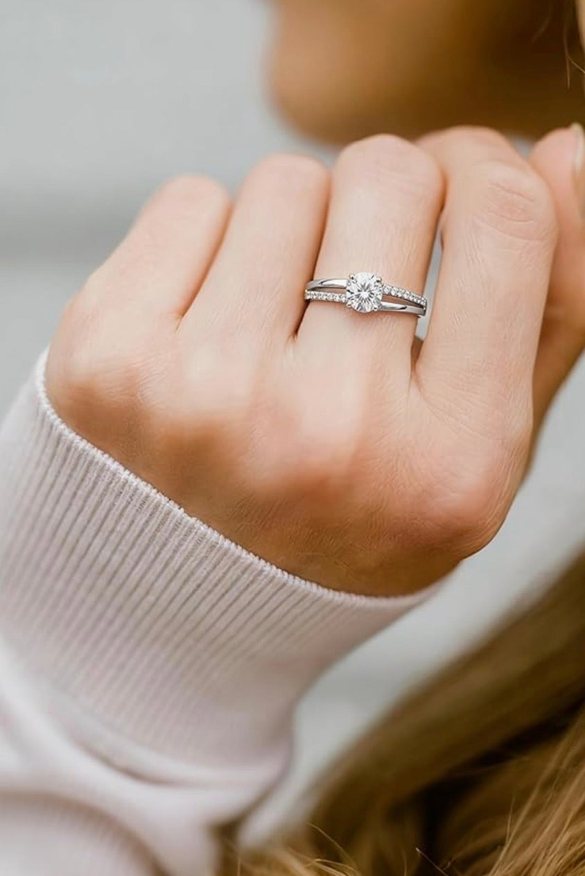 Bague femme argent blanc