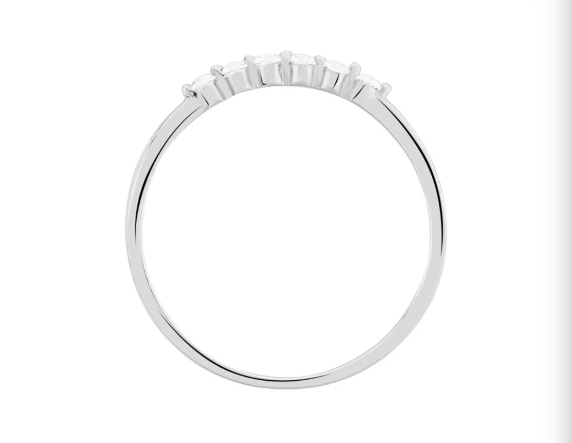 Alliance argent diamants rond