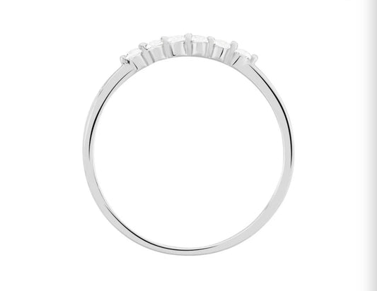 Alliance argent diamants rond