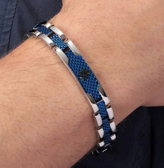 Gourmette maserati acier inoxydable