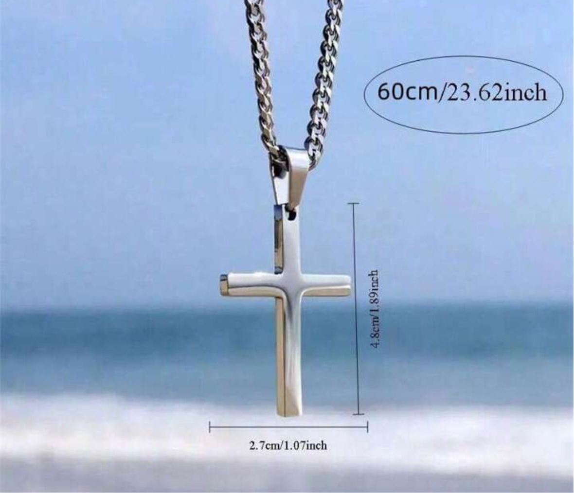 Collier homme croix .