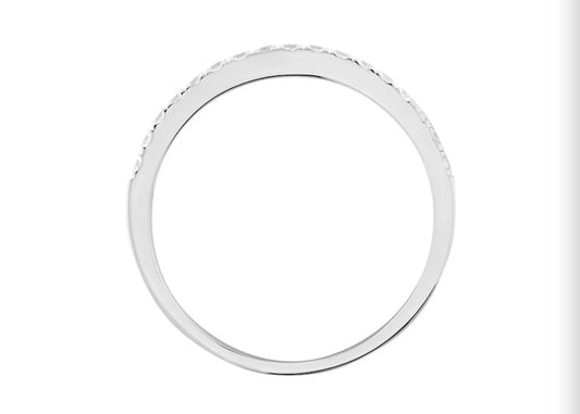 Alliance en argent et petit diamant