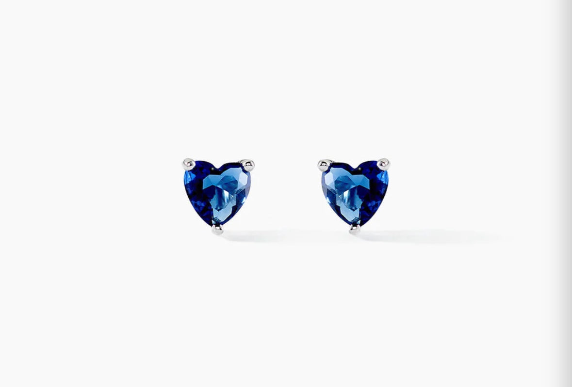Boucle d’oreille cœur bleu