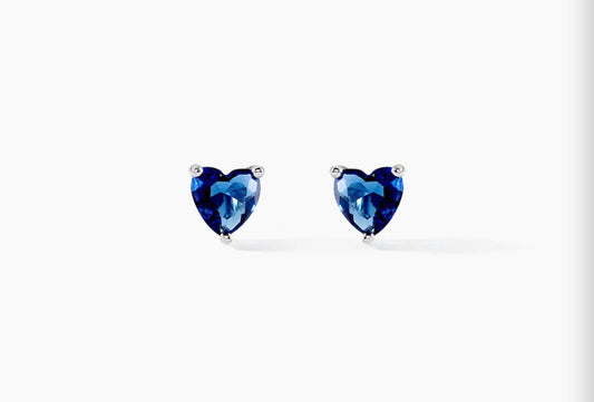 Boucle d’oreille cœur bleu