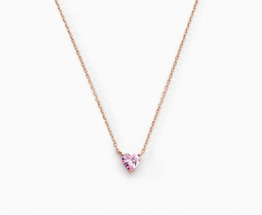 Colier femme cœur rose