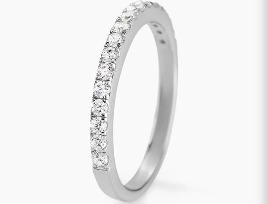 Alliance en argent et petit diamant