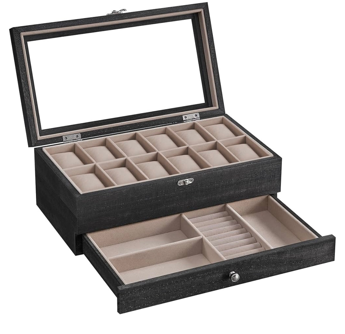 Boîte à montre et bijoux en bois