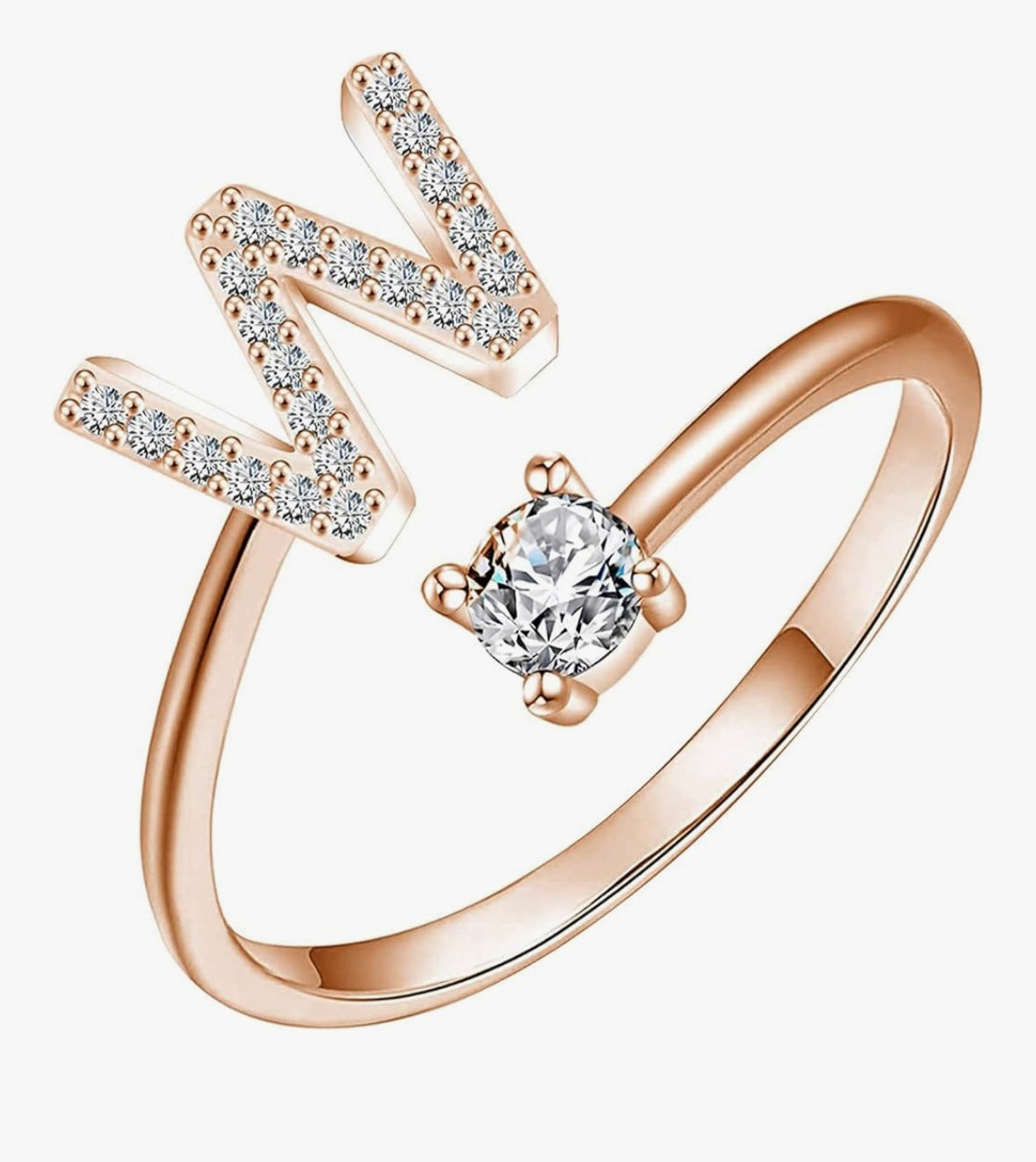 Bague initiale or rose