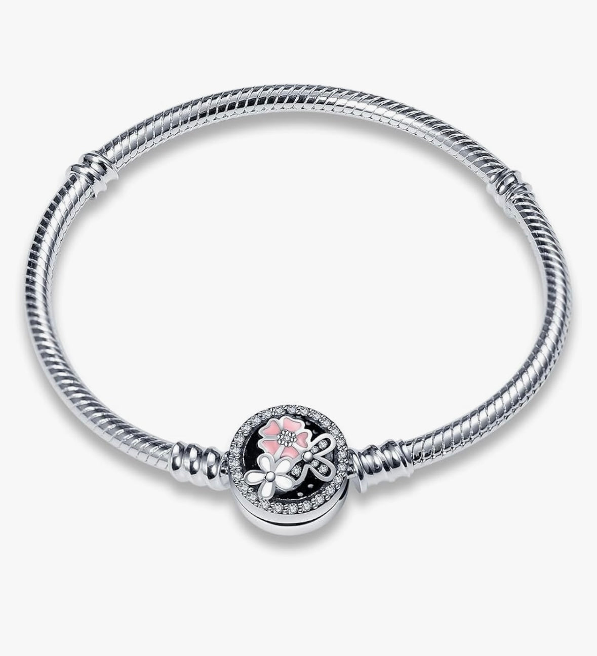 Bracelet fleure acier inoxydable
