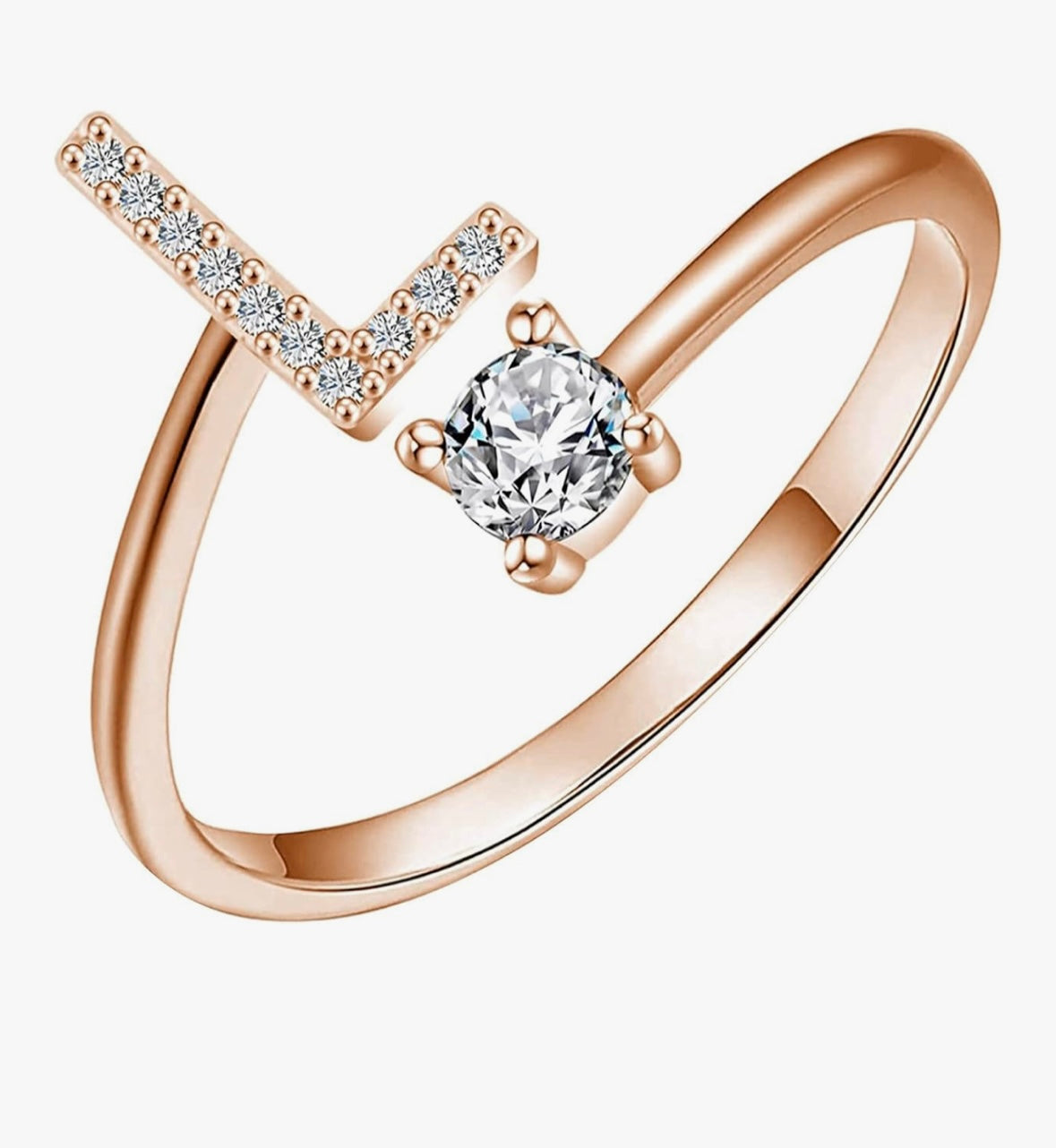 Bague initiale or rose